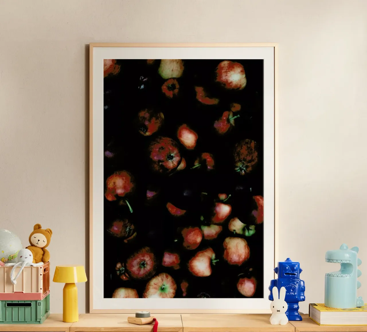 Apfelkiste poster con telaio in alluminio da Eat this