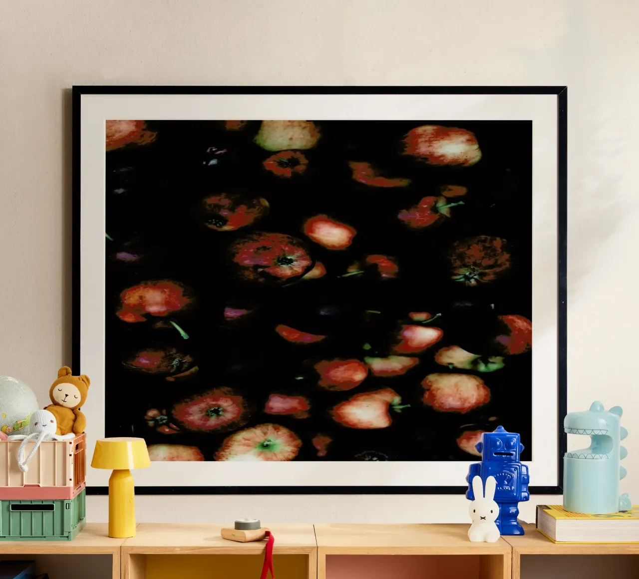Apfelkiste poster con telaio in alluminio da Eat this