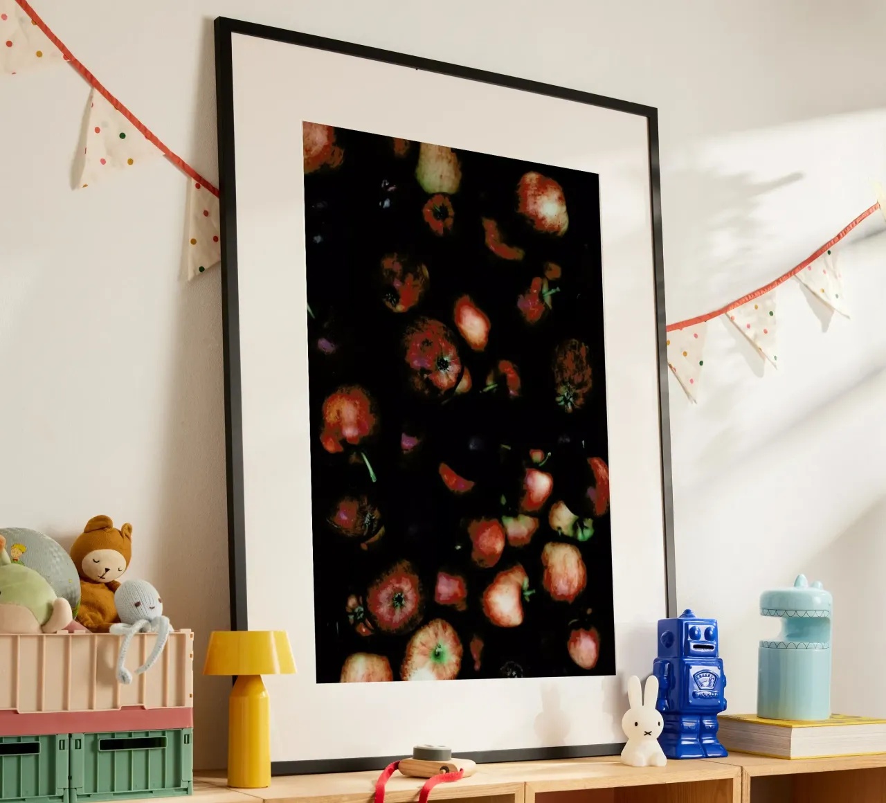 Apfelkiste poster con telaio in alluminio da Eat this