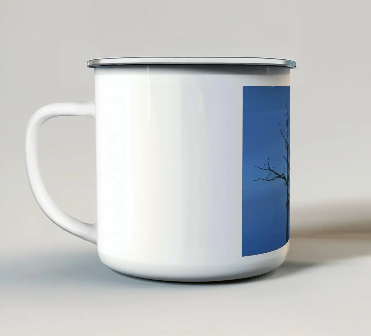 Cielo blu a mezzaluna tazza in smalto da Little Dean