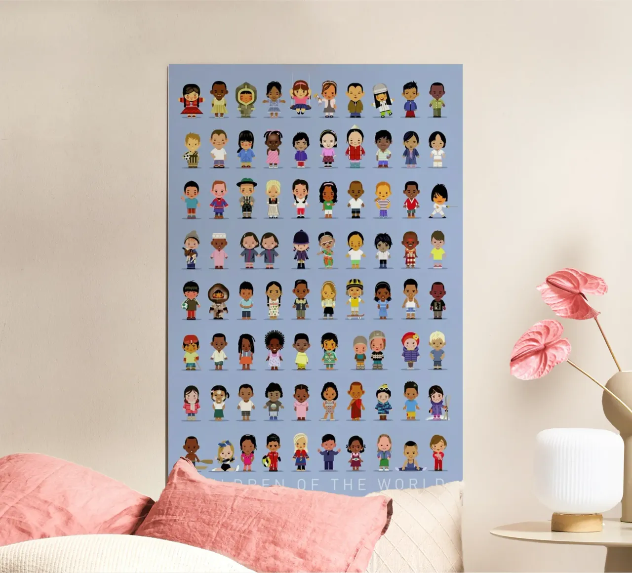 Children Of the World poster avec cadre en aluminium de Dieter Braun
