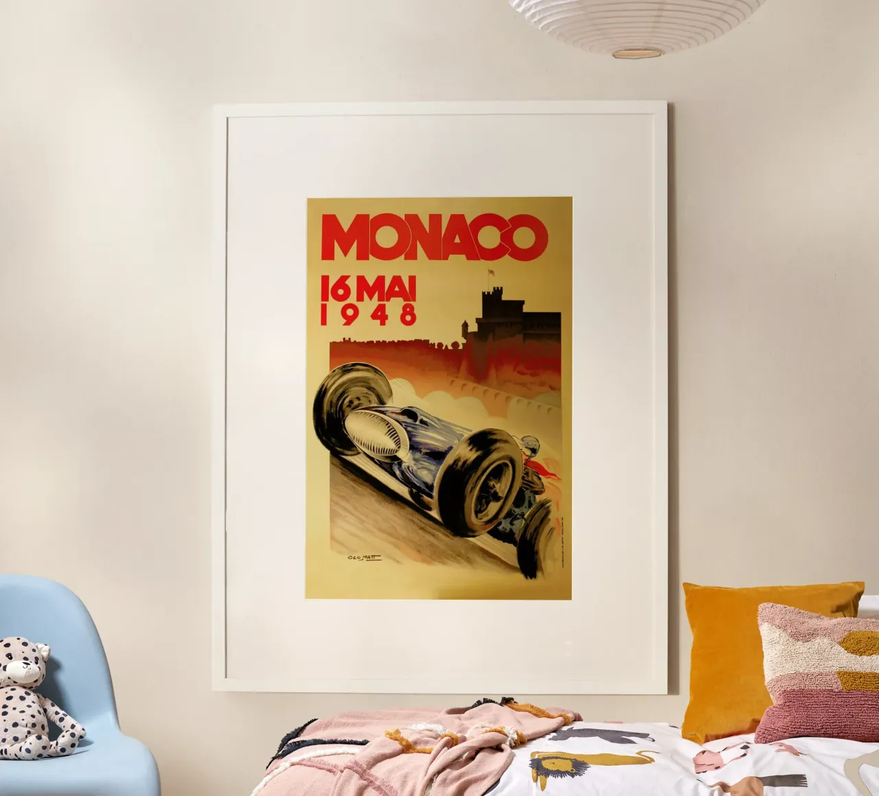 Vintage Monaco 16 May 1948 poster con telaio in plastica da Gallery Print and Art Limited