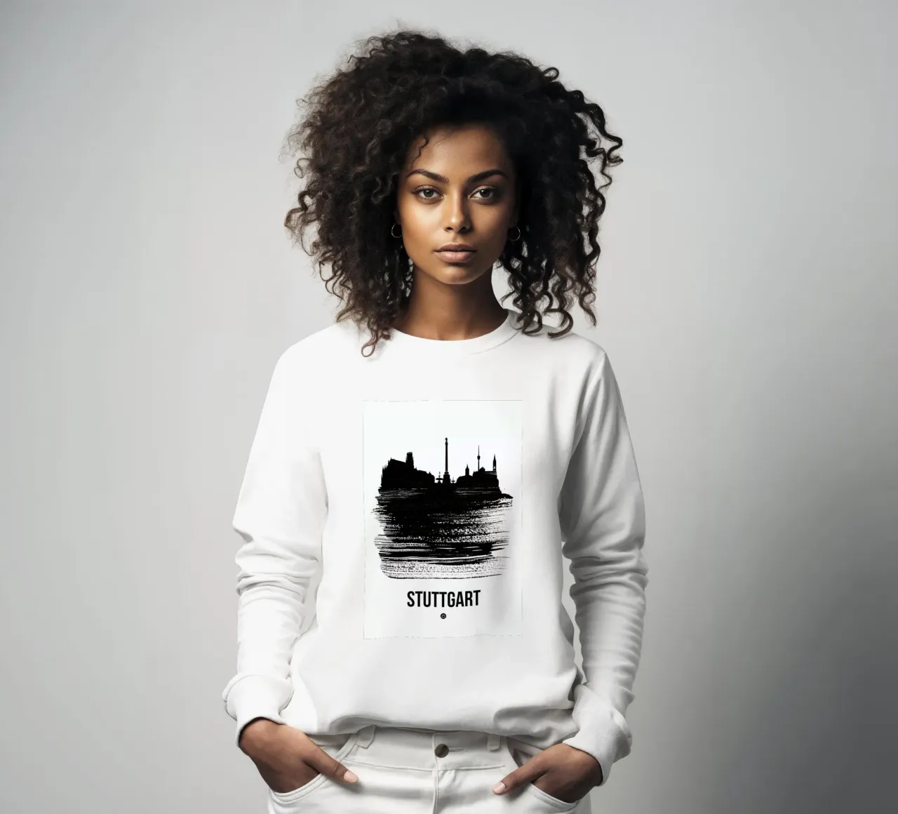 Stuttgart Skyline Brush Stroke felpa da Naxart