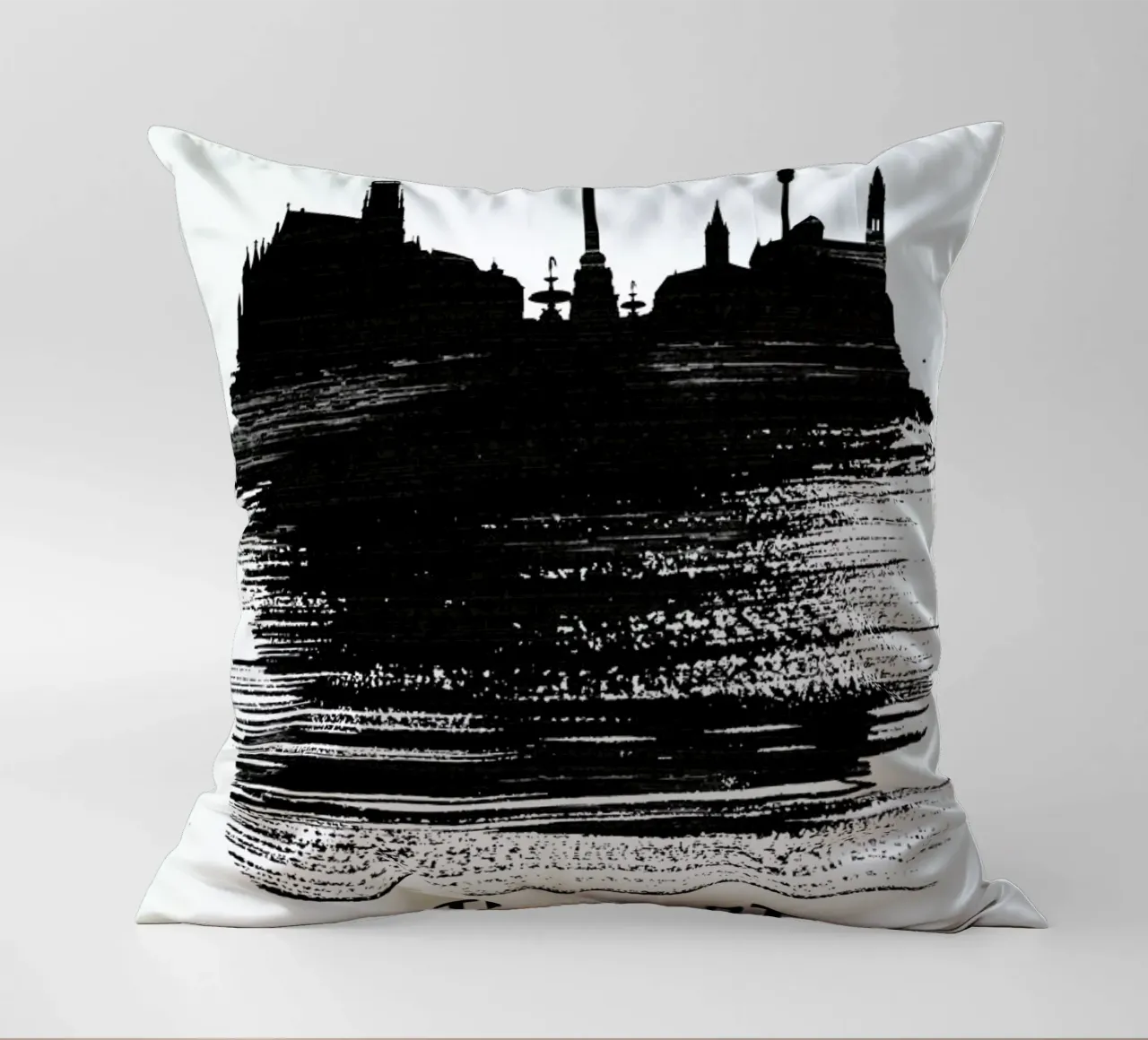 Stuttgart Skyline Brush Stroke cuscino da Naxart