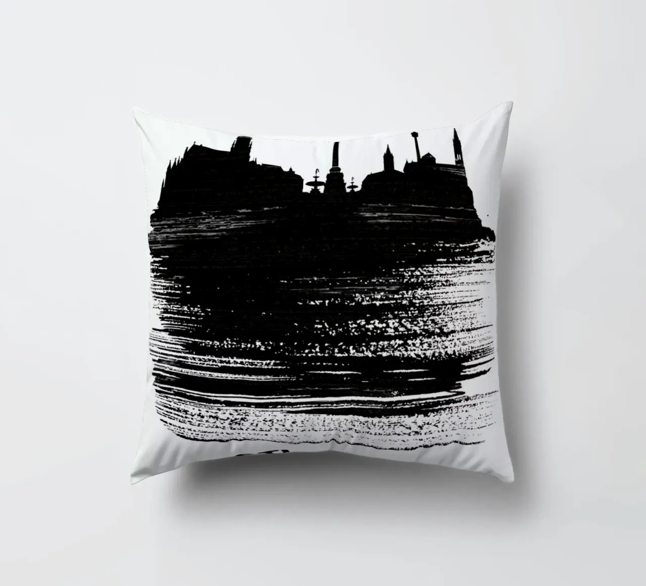 Stuttgart Skyline Brush Stroke cuscino da Naxart