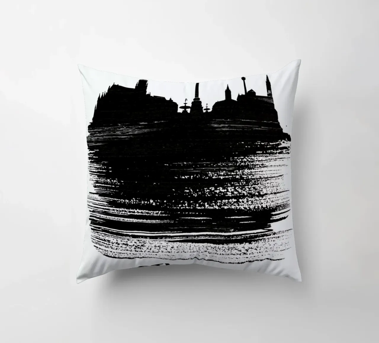 Stuttgart Skyline Brush Stroke cuscino da Naxart