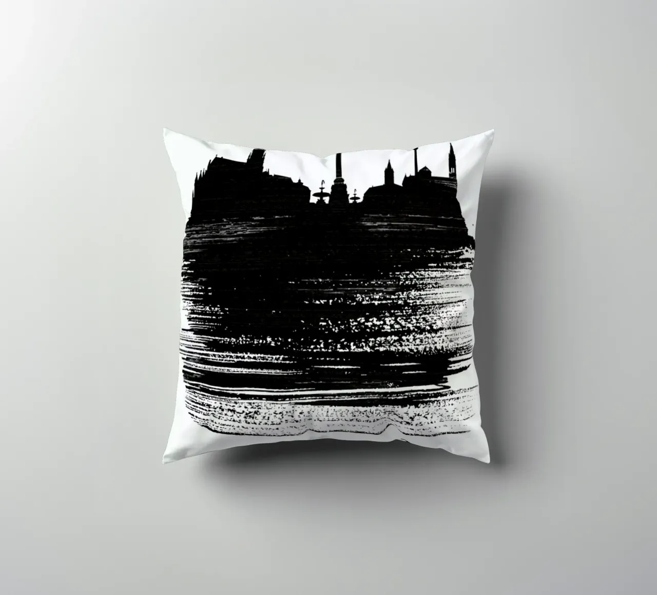 Stuttgart Skyline Brush Stroke cuscino da Naxart
