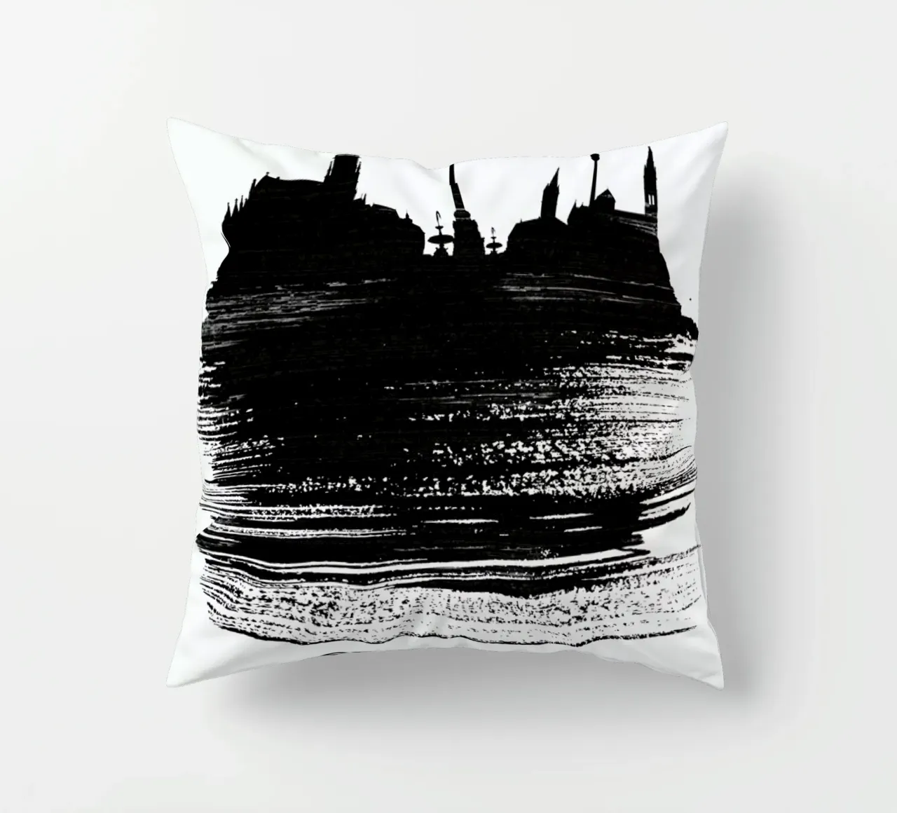 Stuttgart Skyline Brush Stroke cuscino da Naxart