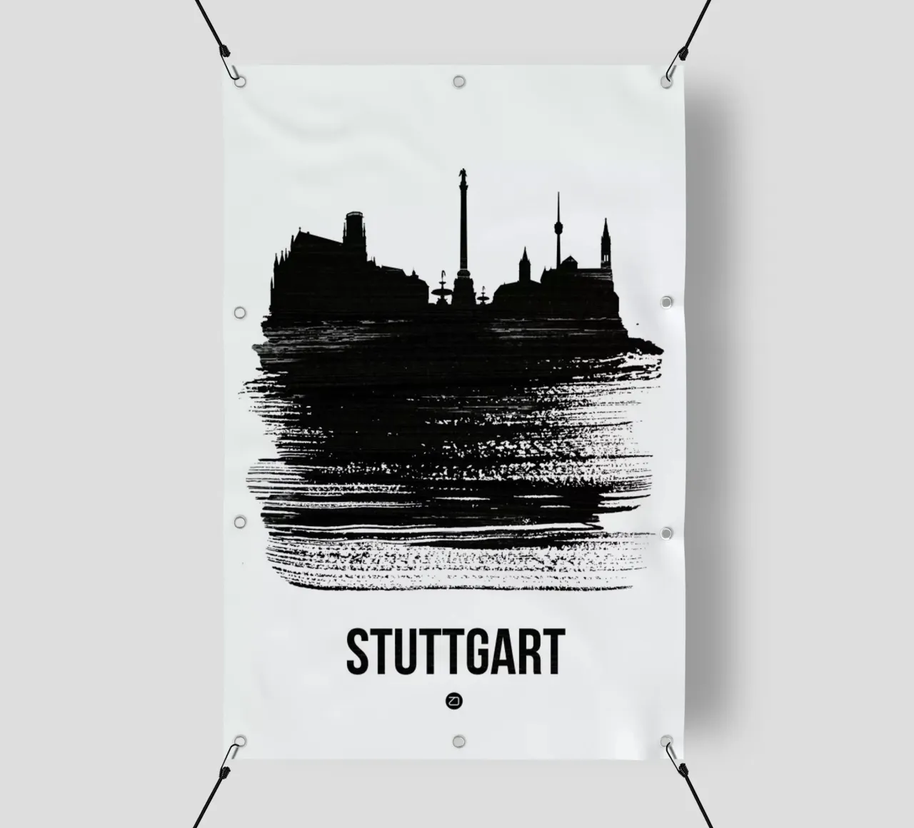 Stuttgart Skyline Brush Stroke telo in pvc da Naxart
