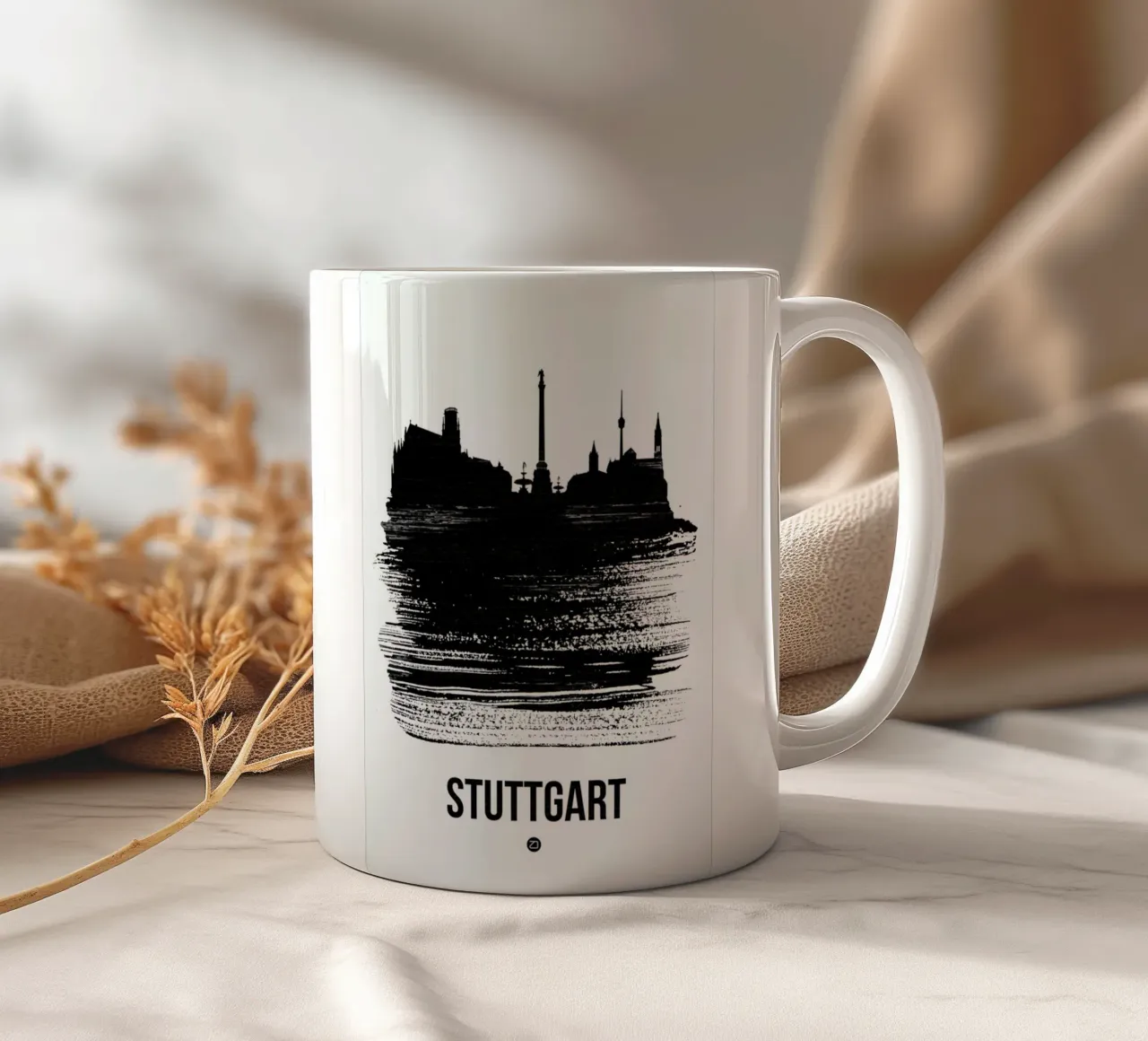 Stuttgart Skyline Brush Stroke tazza in ceramica da Naxart