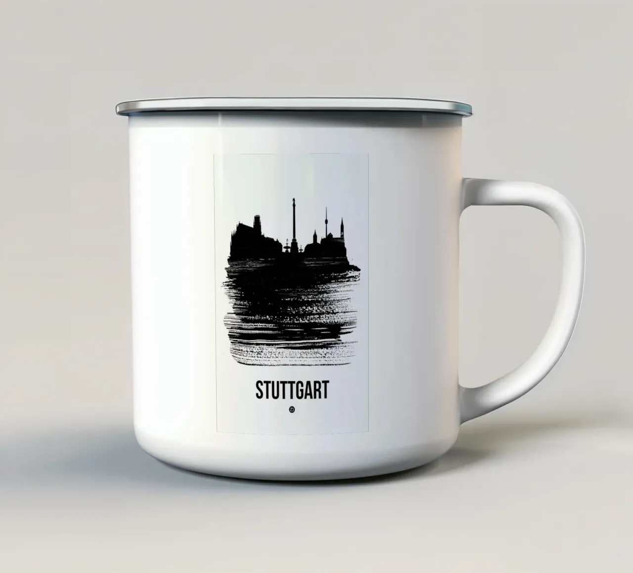 Stuttgart Skyline Brush Stroke tazza in smalto da Naxart
