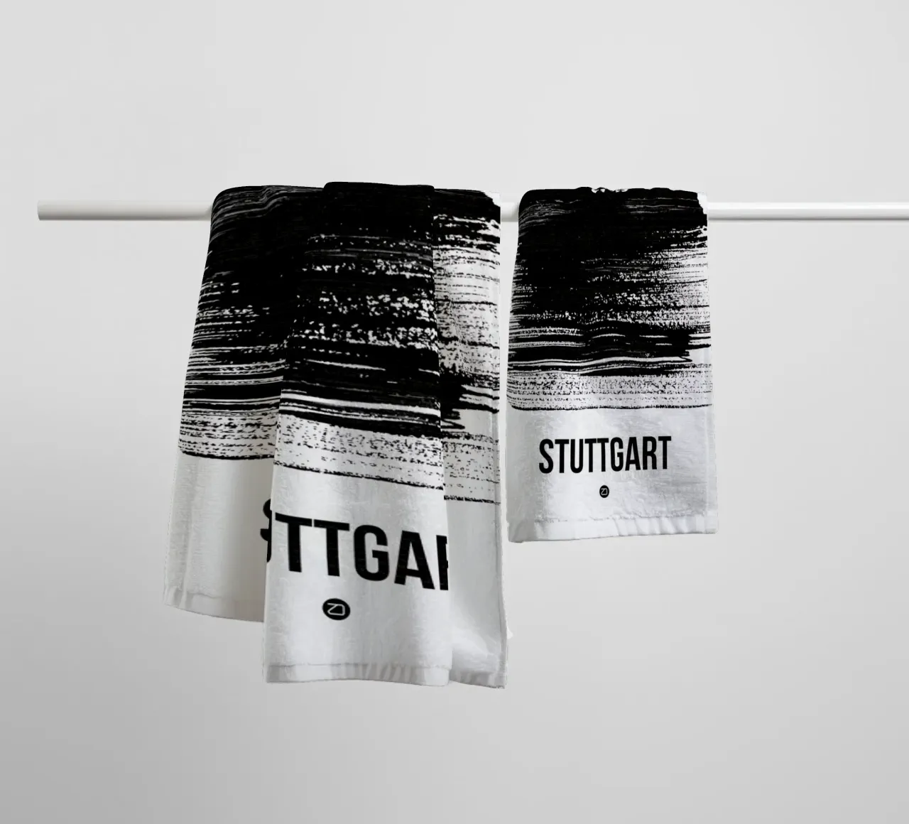 Stuttgart Skyline Brush Stroke asciugamano da bagno da Naxart