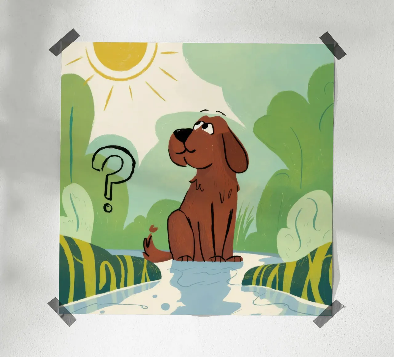 Gepuzzelde weide zwerver poster met houten frame van Timeless Huse