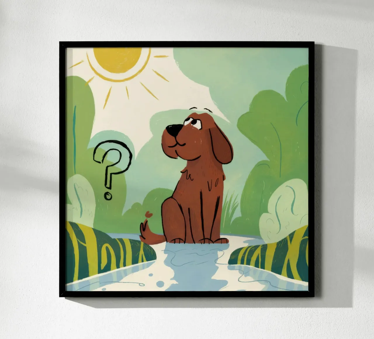 Gepuzzelde weide zwerver poster met houten frame van Timeless Huse
