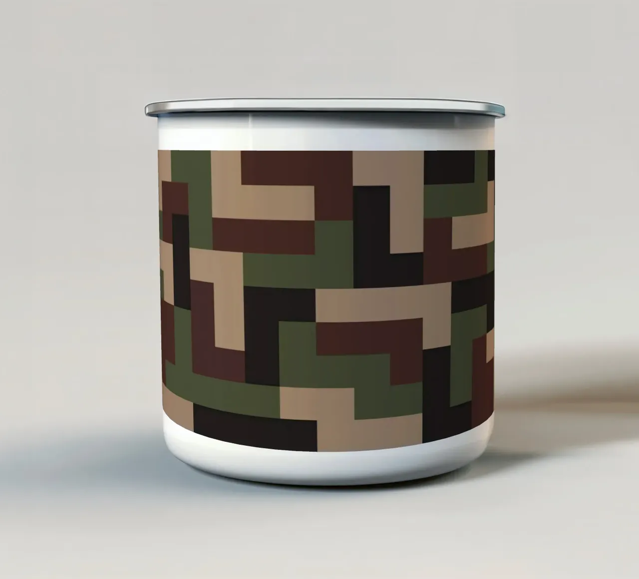 Art design camouflage navy tazza in smalto da galihstudio