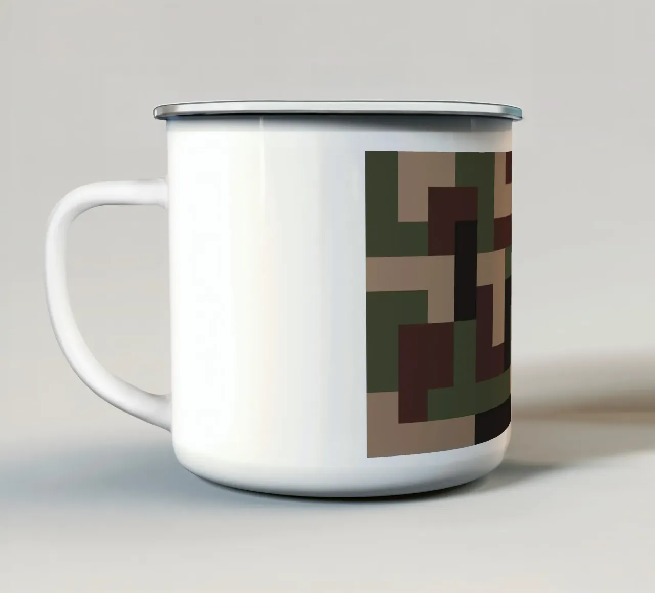 Art design camouflage navy tazza in smalto da galihstudio