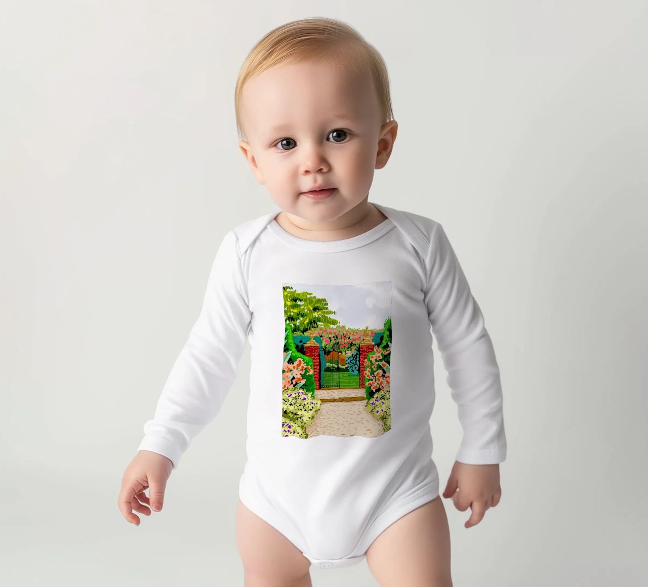 Eingeschlossener Garten Langarm Babybody von Desiyatnikov