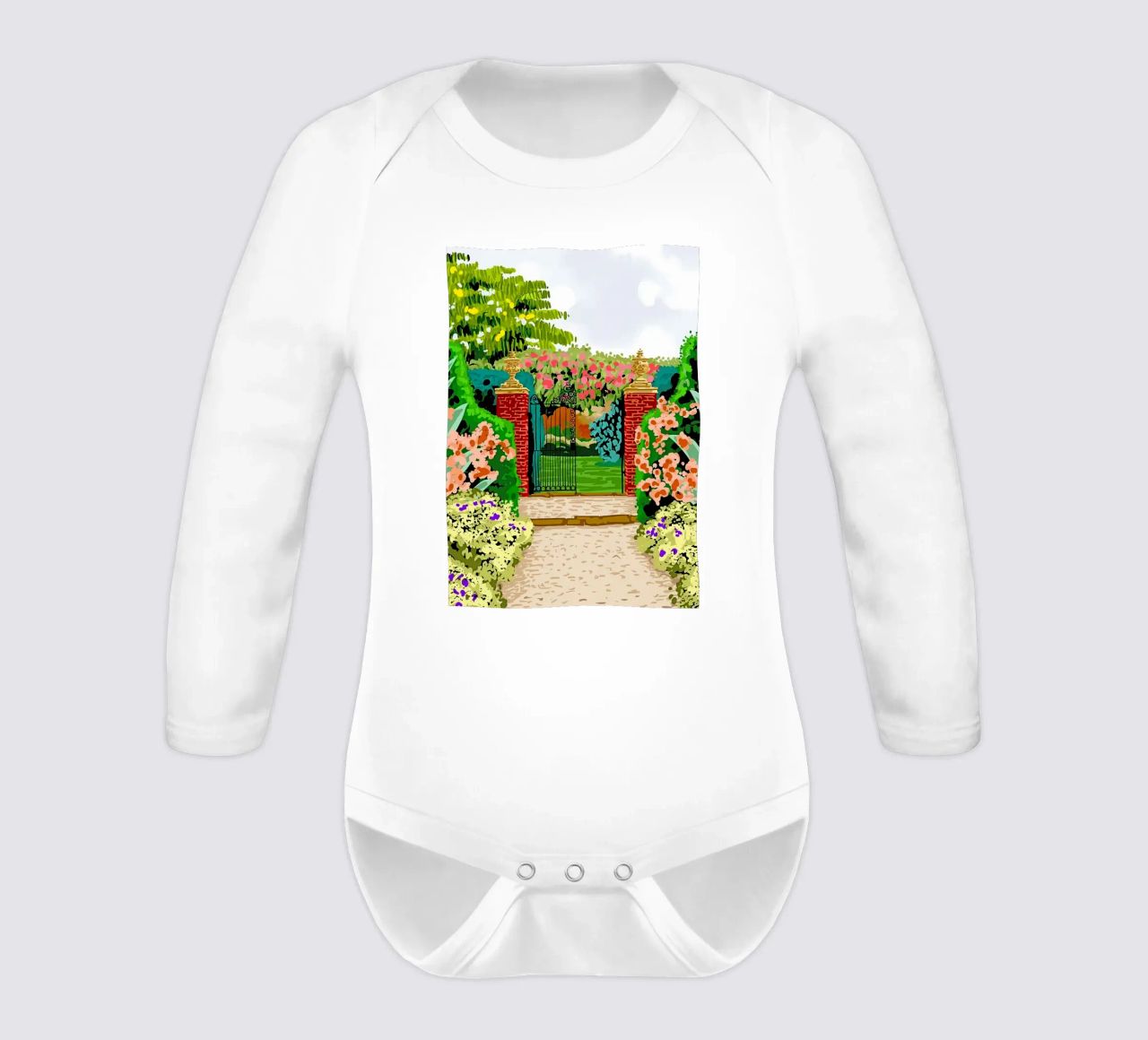 Eingeschlossener Garten Langarm Babybody von Desiyatnikov