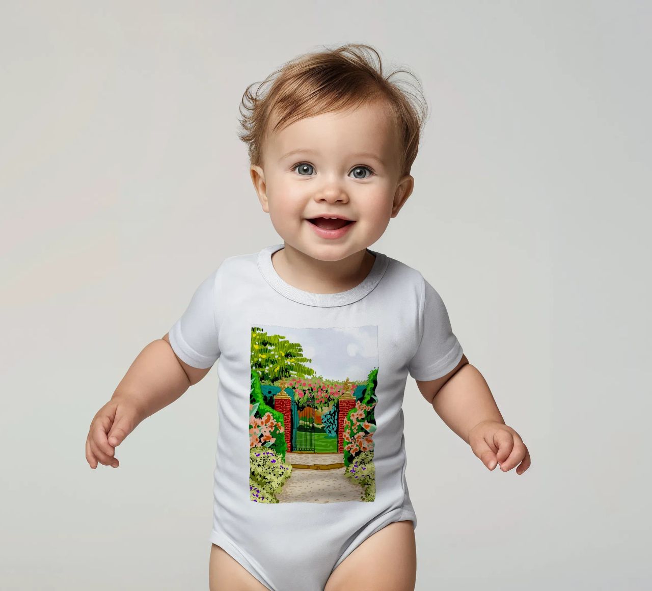 Eingeschlossener Garten Kurzarm Babybody von Desiyatnikov
