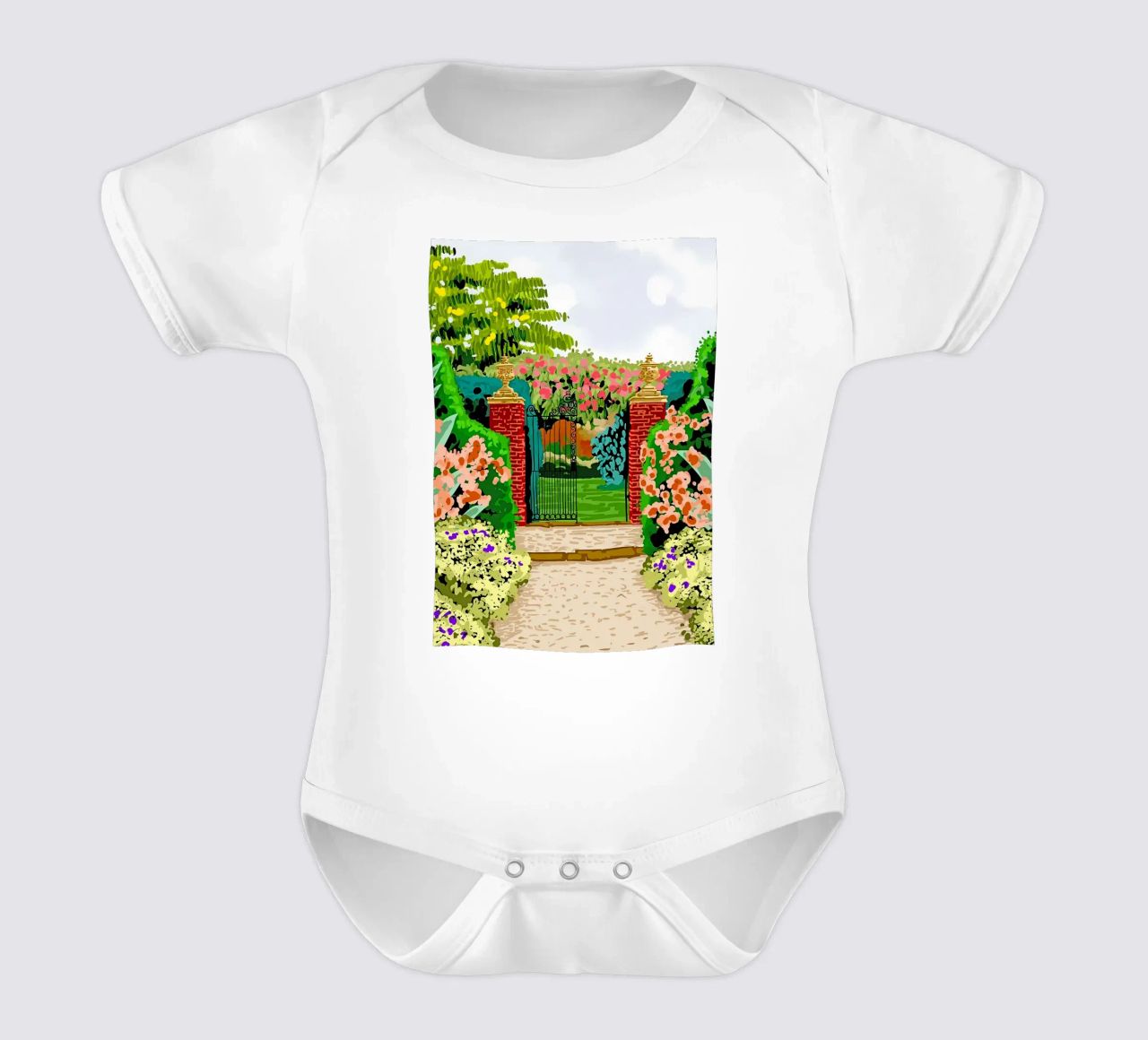 Eingeschlossener Garten Kurzarm Babybody von Desiyatnikov