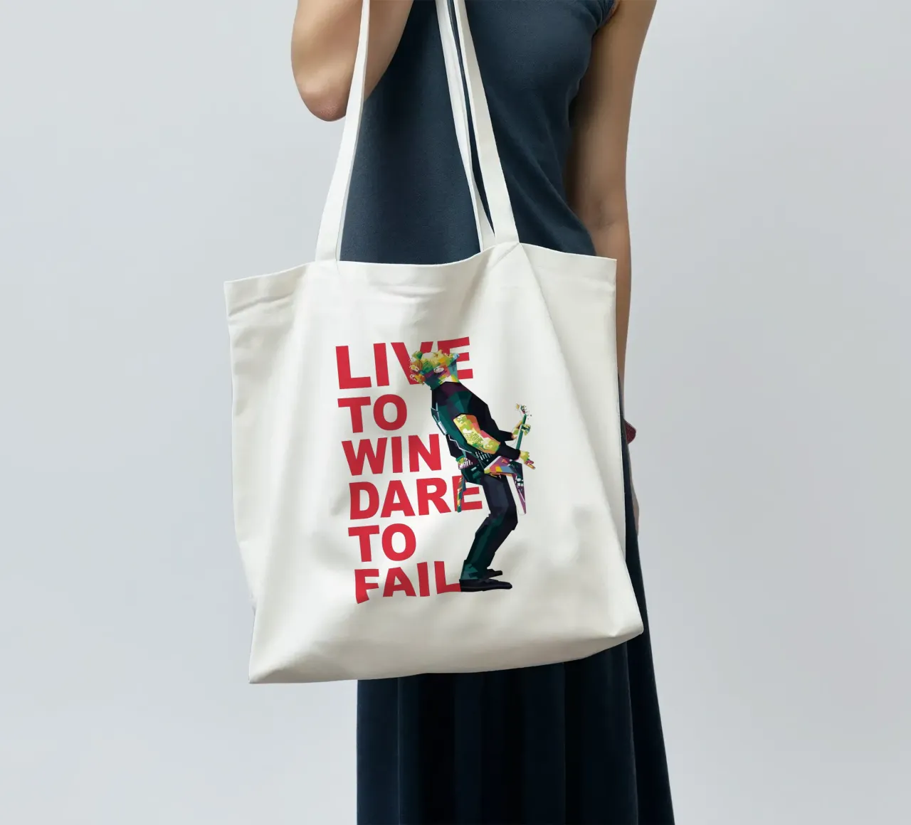 Vivere per vincere, osare per fallire. borsa in juta da Alkahfsmart
