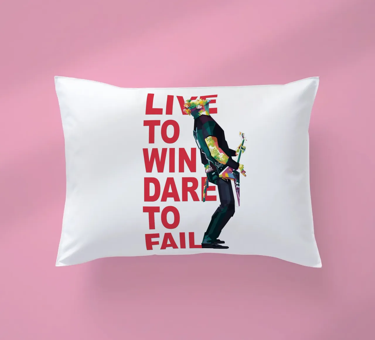 Live to win dare to fail. decorative cushion by Alkahfsmart