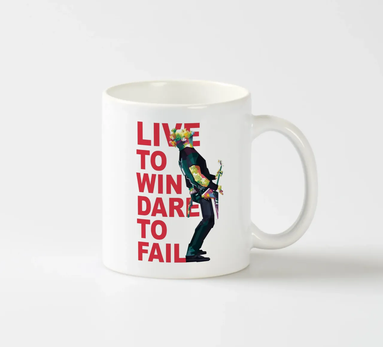 Vivre pour gagner, oser pour échouer. mug en céramique de Alkahfsmart