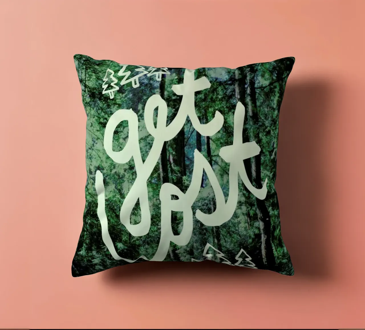 Get Lost Forest cuscino da Leah Flores