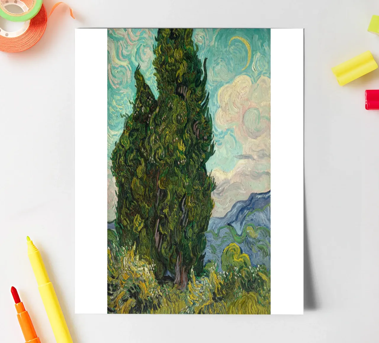 Vincent Van Gogh - Cyprès planche autocollant de Timeless Artworks