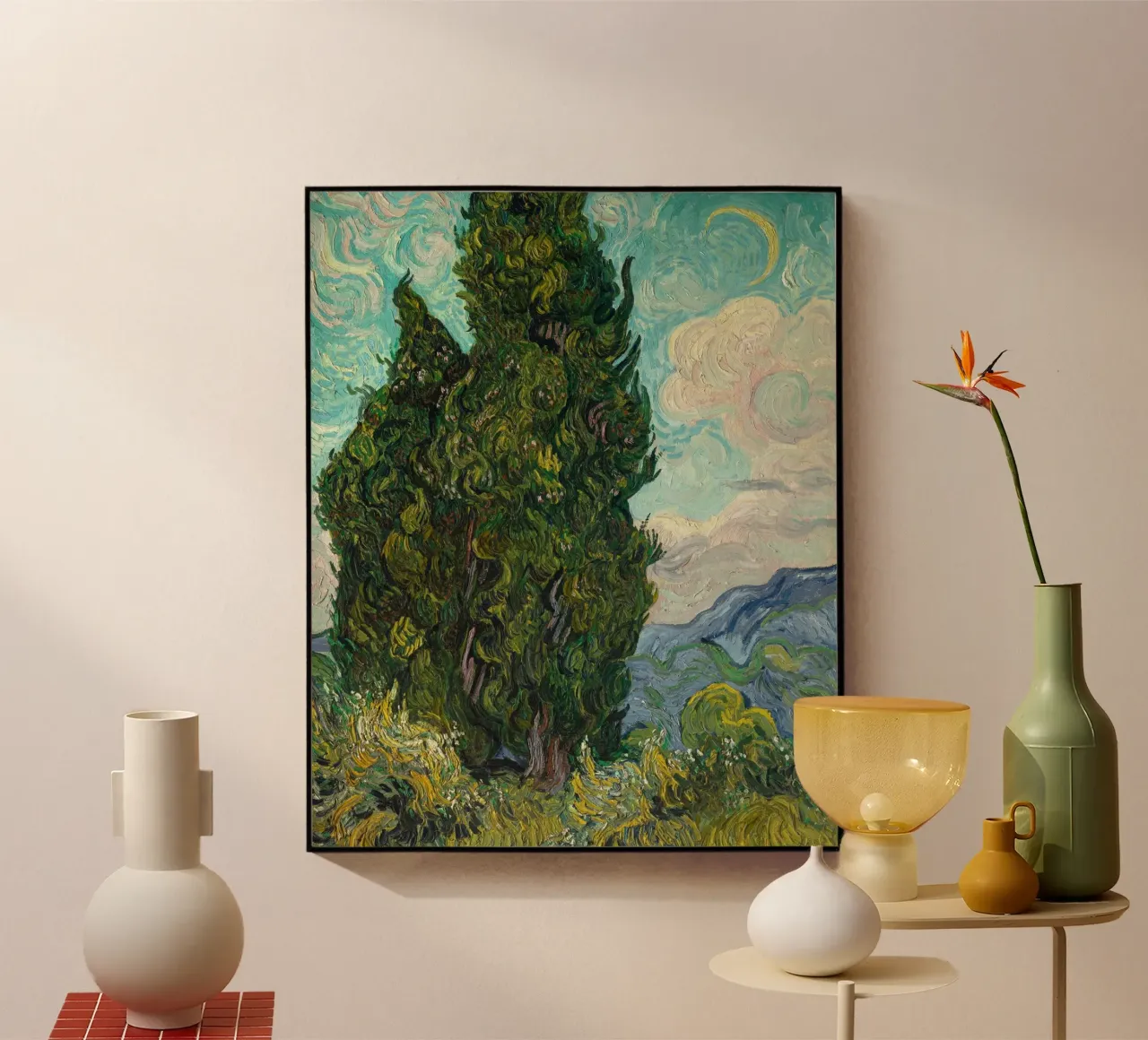 Vincent Van Gogh - Cypresses acrylic glass by Timeless Artworks
