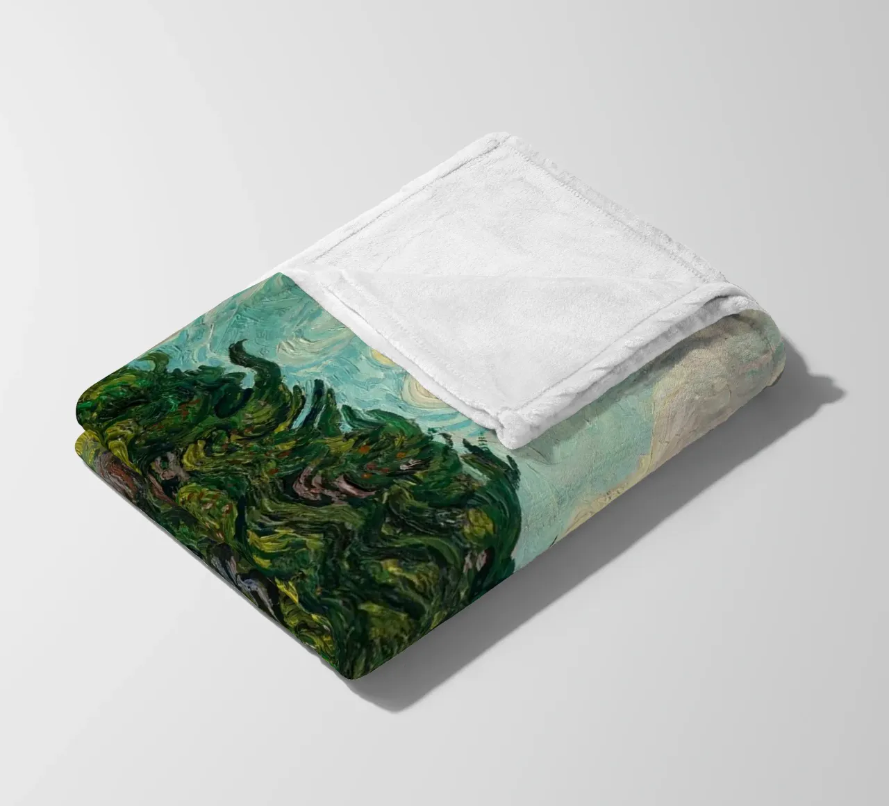 Vincent Van Gogh - Cypresses fleece blanket by Timeless Artworks