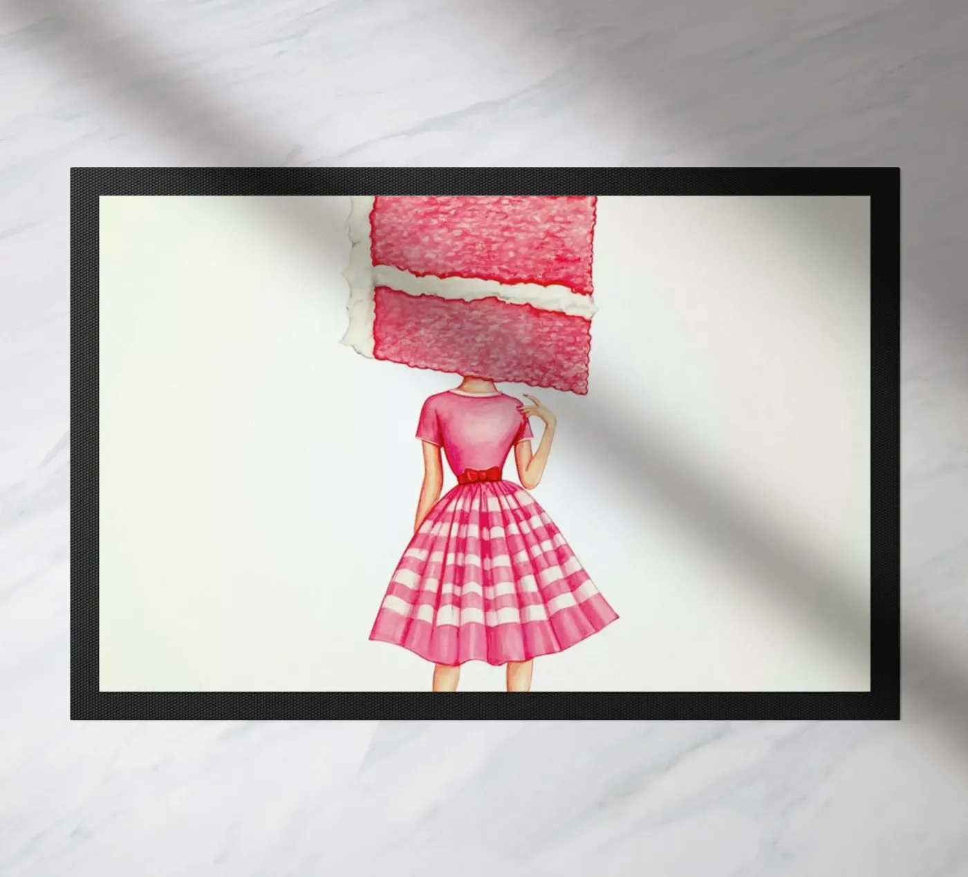 Cake Heads Cherry doormat by Kelly Gilleran