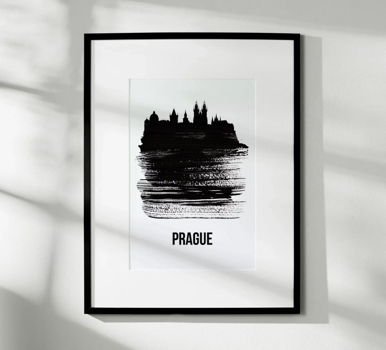 Prague Skyline Brush Stroke poster de Naxart