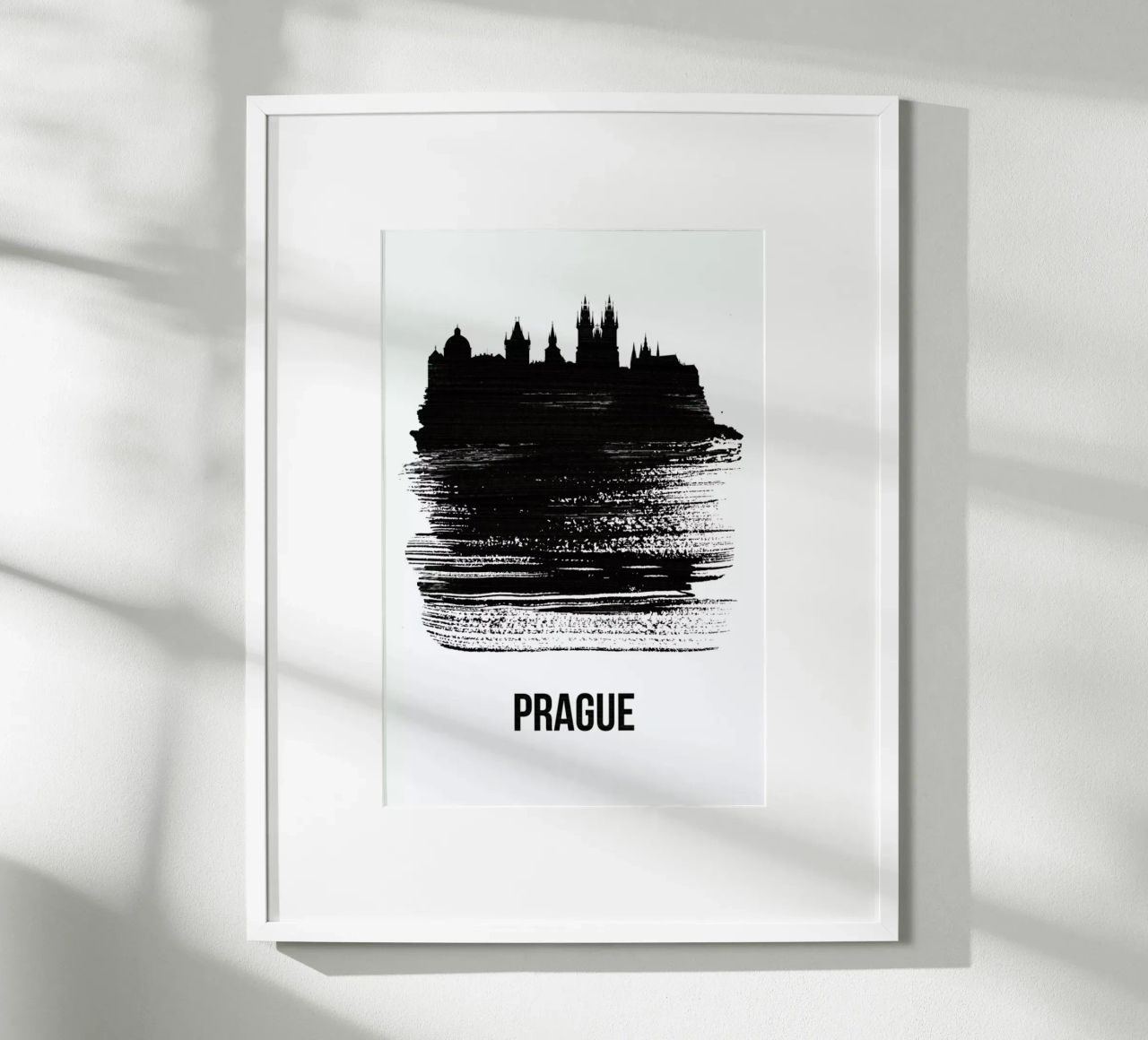 Prague Skyline Brush Stroke poster de Naxart