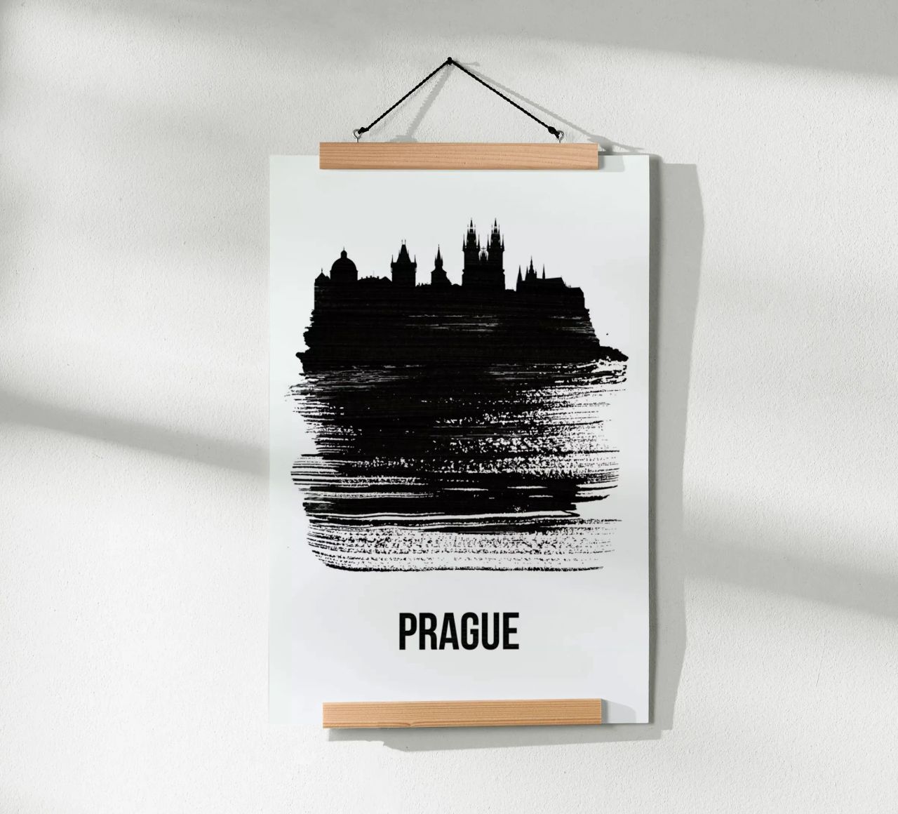 Prague Skyline Brush Stroke poster de Naxart