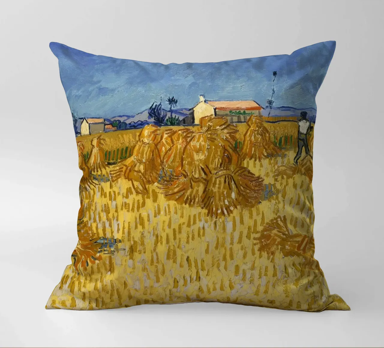 Vincent Van Gogh - Raccolta di mais in Provenza cuscino da Timeless Artworks