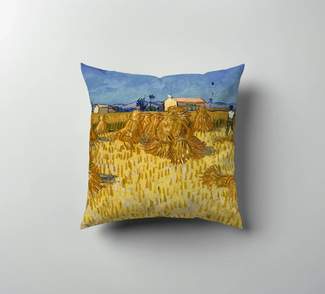 Vincent Van Gogh - Raccolta di mais in Provenza cuscino da Timeless Artworks
