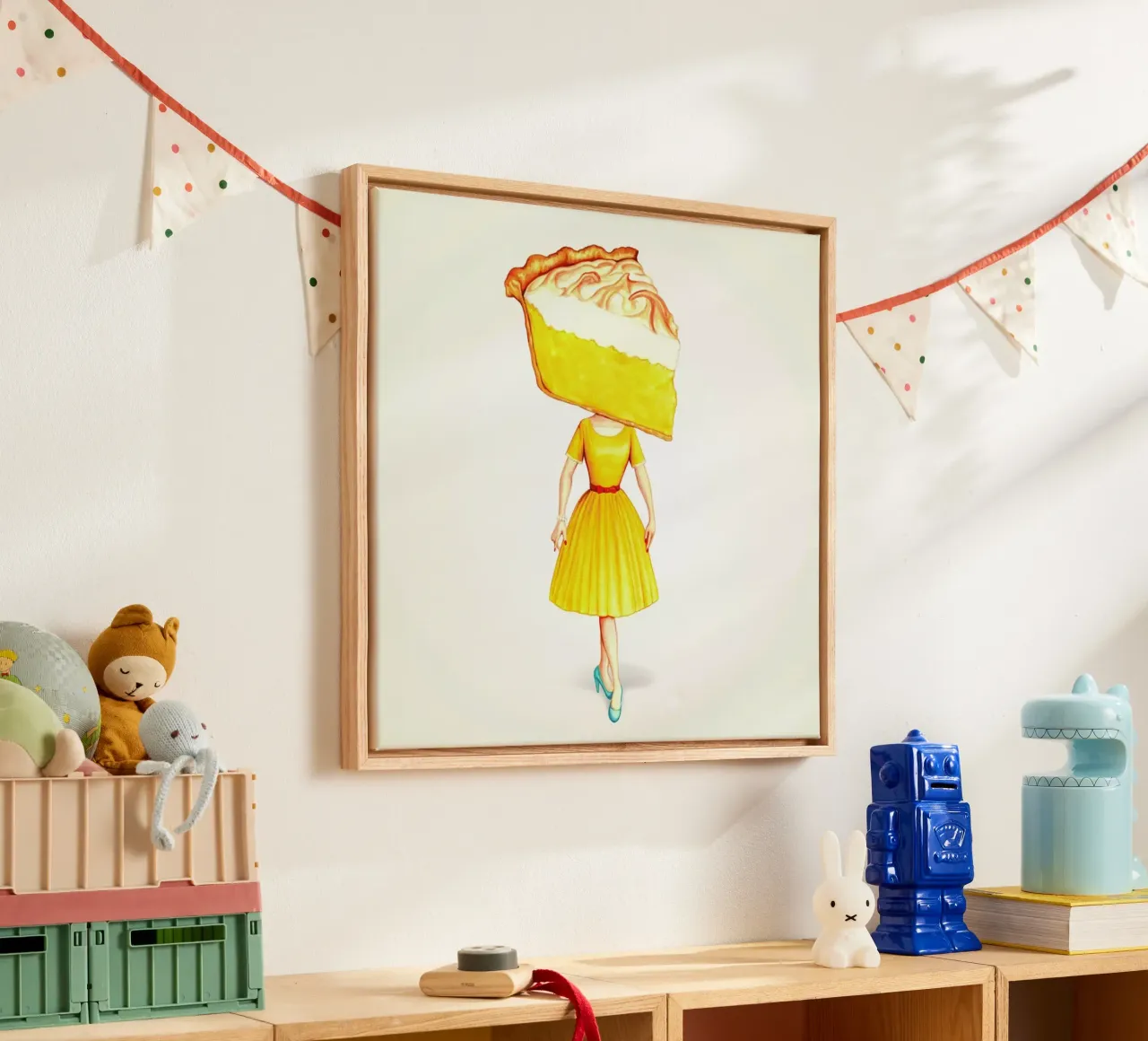 Cake Heads Lemon tela con Cornice a cassetta da Kelly Gilleran
