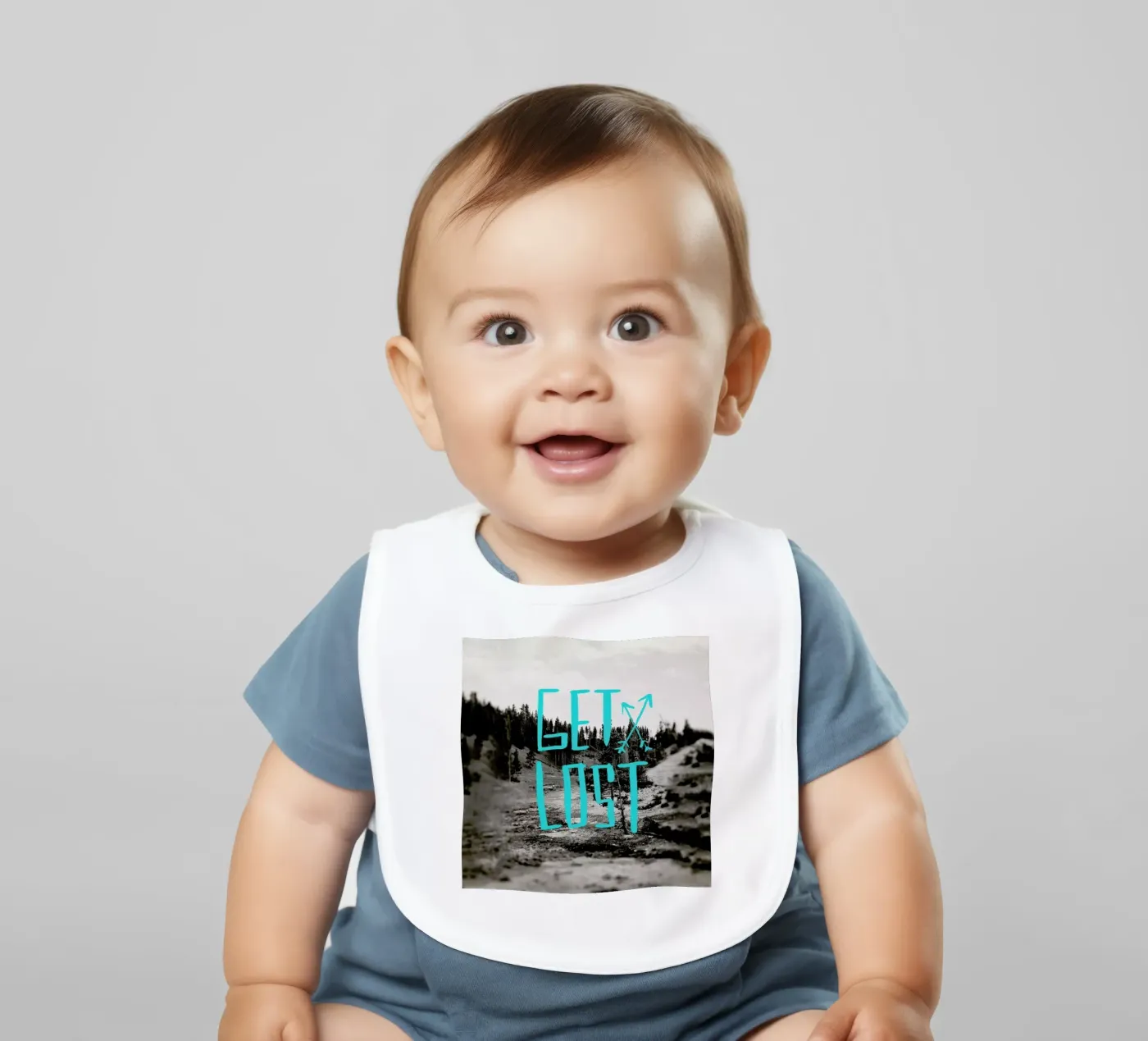 Get Lost - Teal bavaglino da Leah Flores