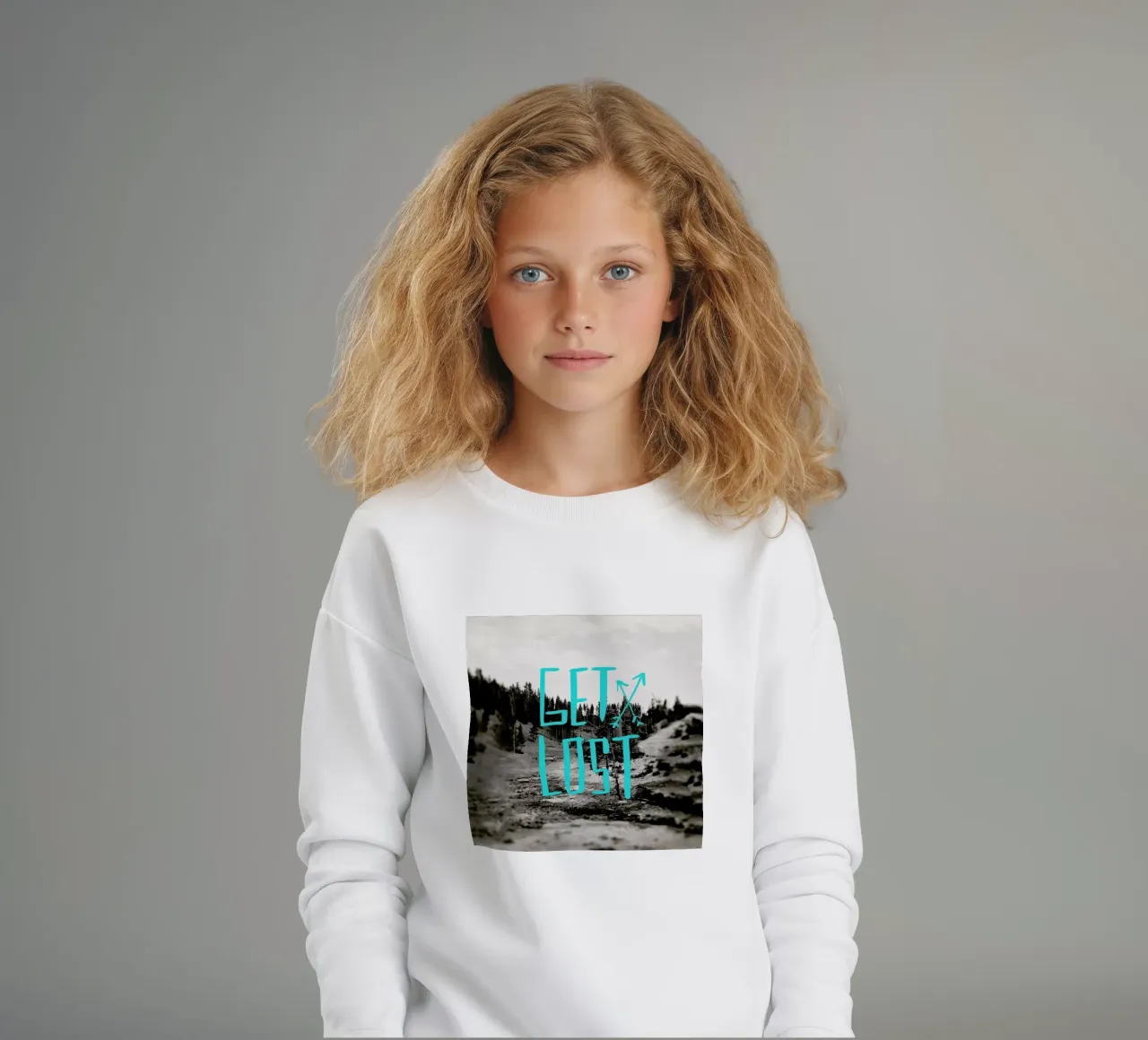 Get Lost - Teal felpa bambino da Leah Flores
