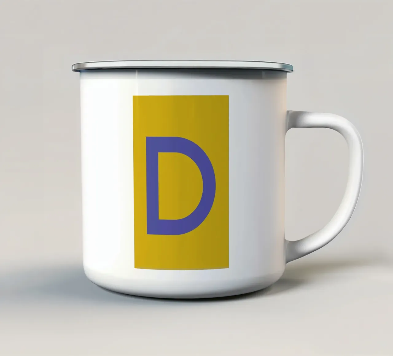 Yellow Letter D tazza in smalto da Studio One