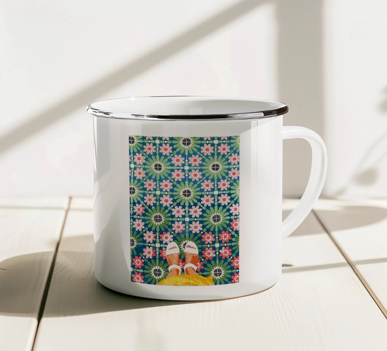 Per amore delle piastrelle tazza in smalto da Desiyatnikov