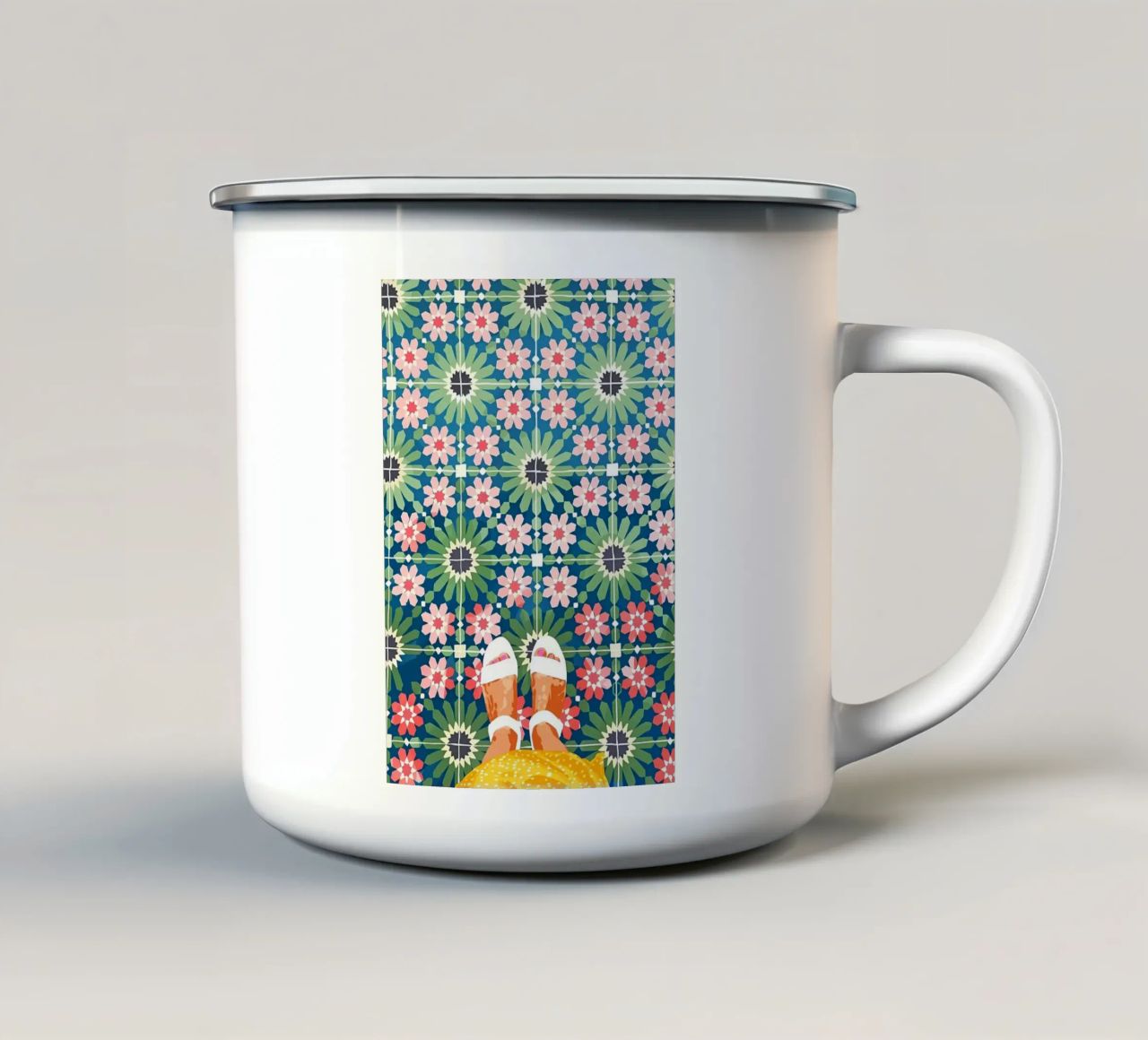 Per amore delle piastrelle tazza in smalto da Desiyatnikov