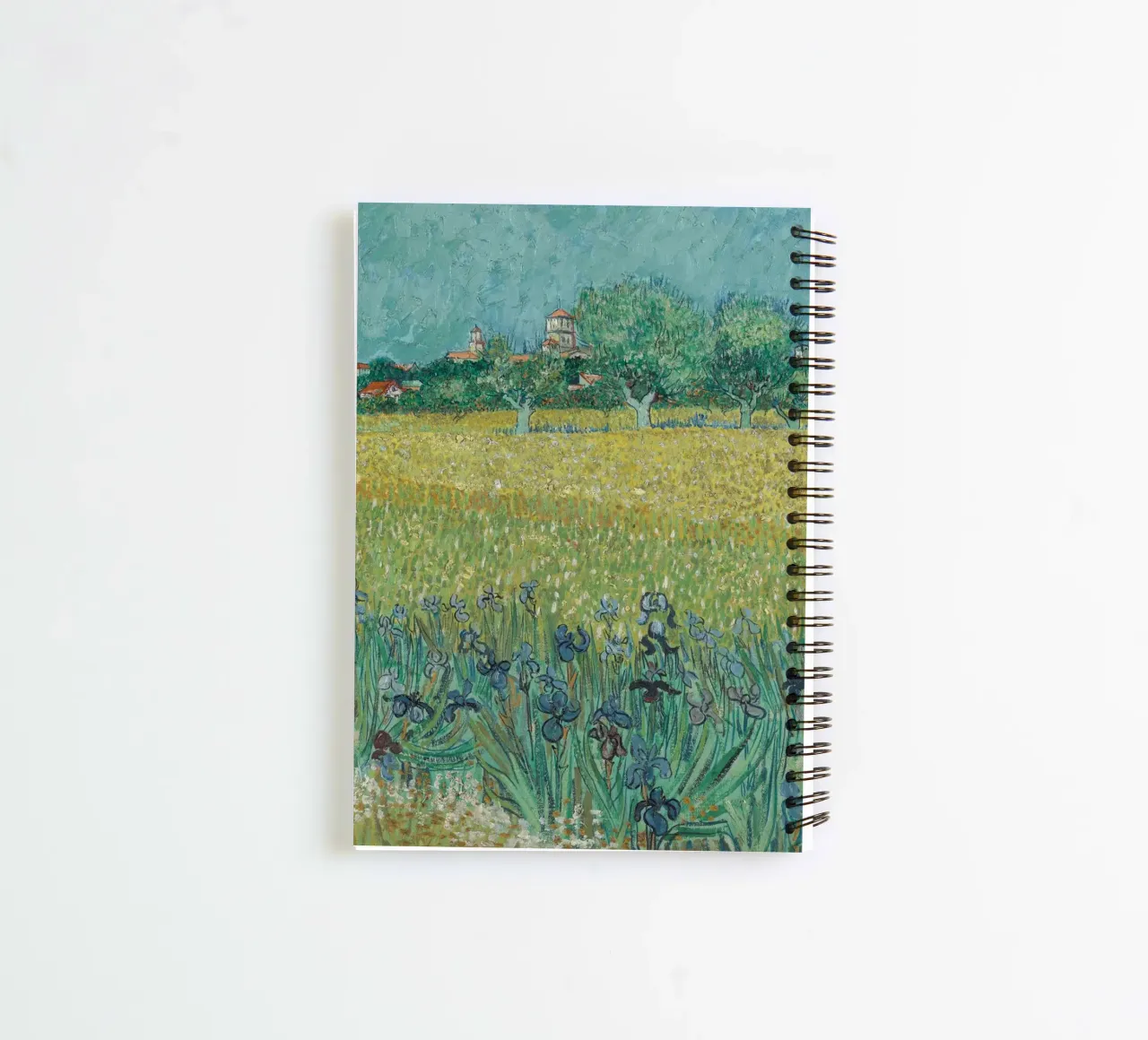 Vincent Van Gogh - Field with Irises near Arles spiral notebook by Timeless Artworks