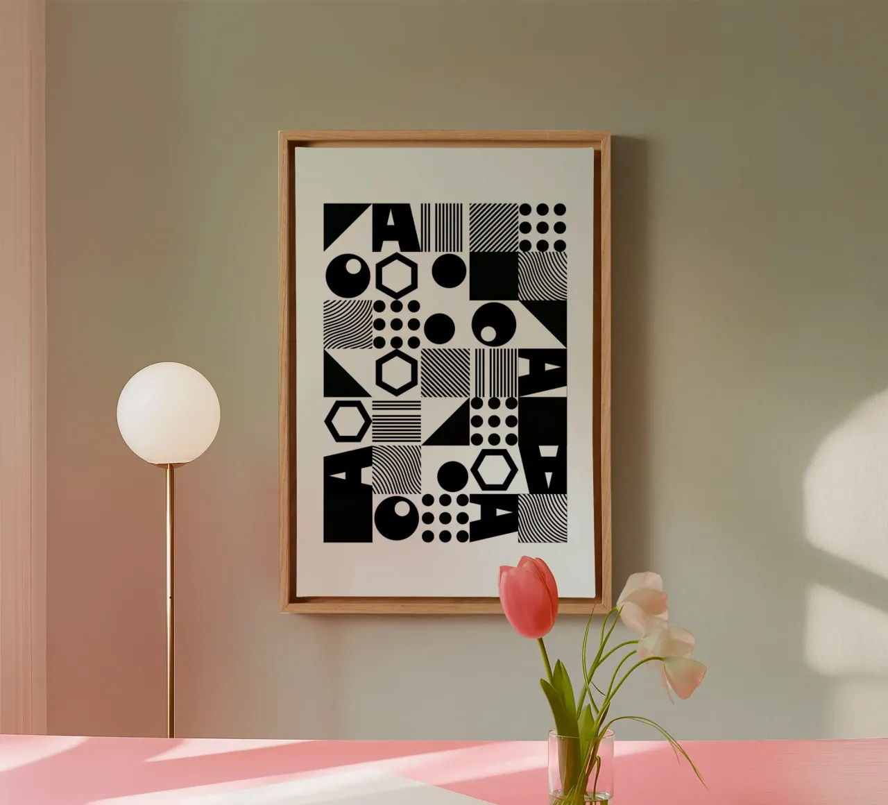 Geometric 2 tela con Cornice a cassetta da Nordic Creators