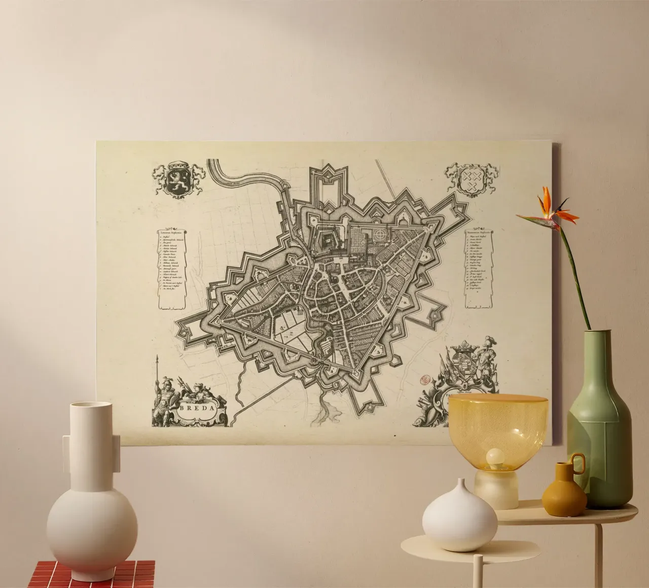 Breda, The Netherlands, 1652 tela con Cornice a cassetta da Artokoloro Quint Lox Ltd