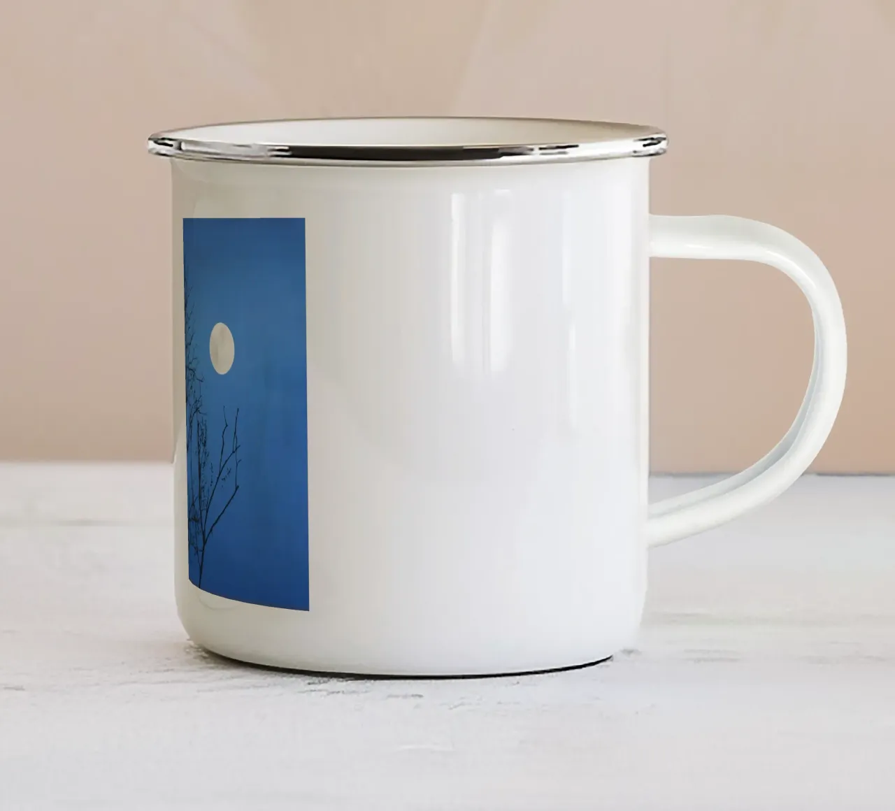 Blu notte di luna piena tazza in smalto da Little Dean