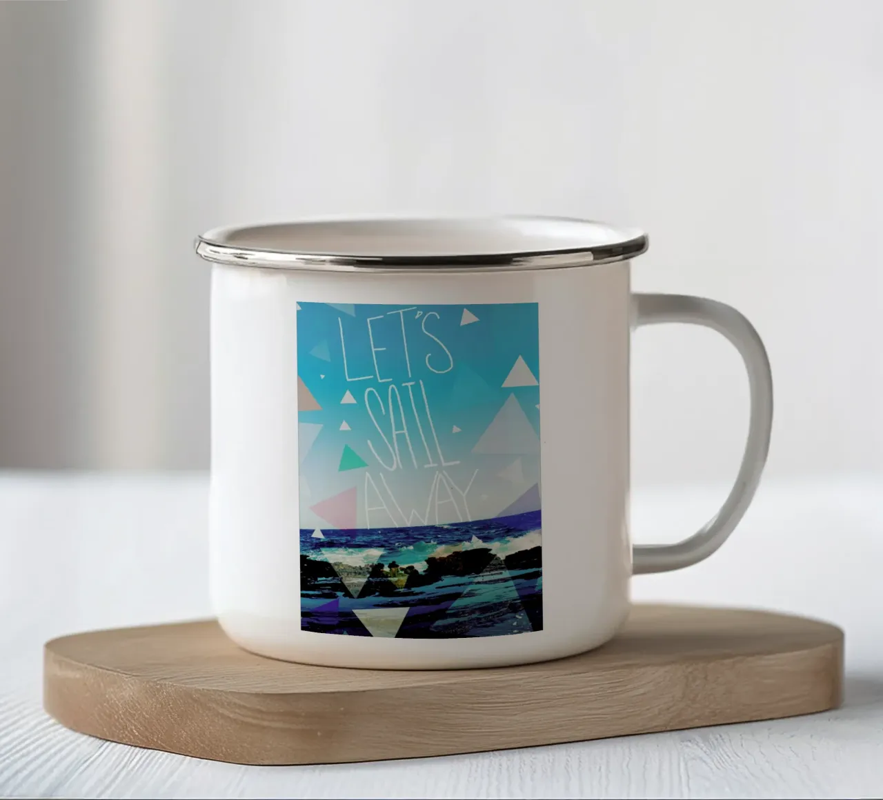 Let's Sail Away tazza in smalto da Leah Flores