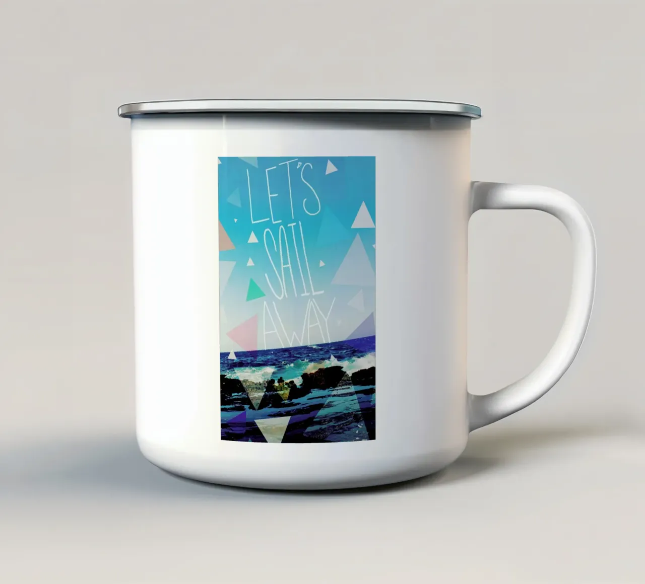 Let's Sail Away tazza in smalto da Leah Flores