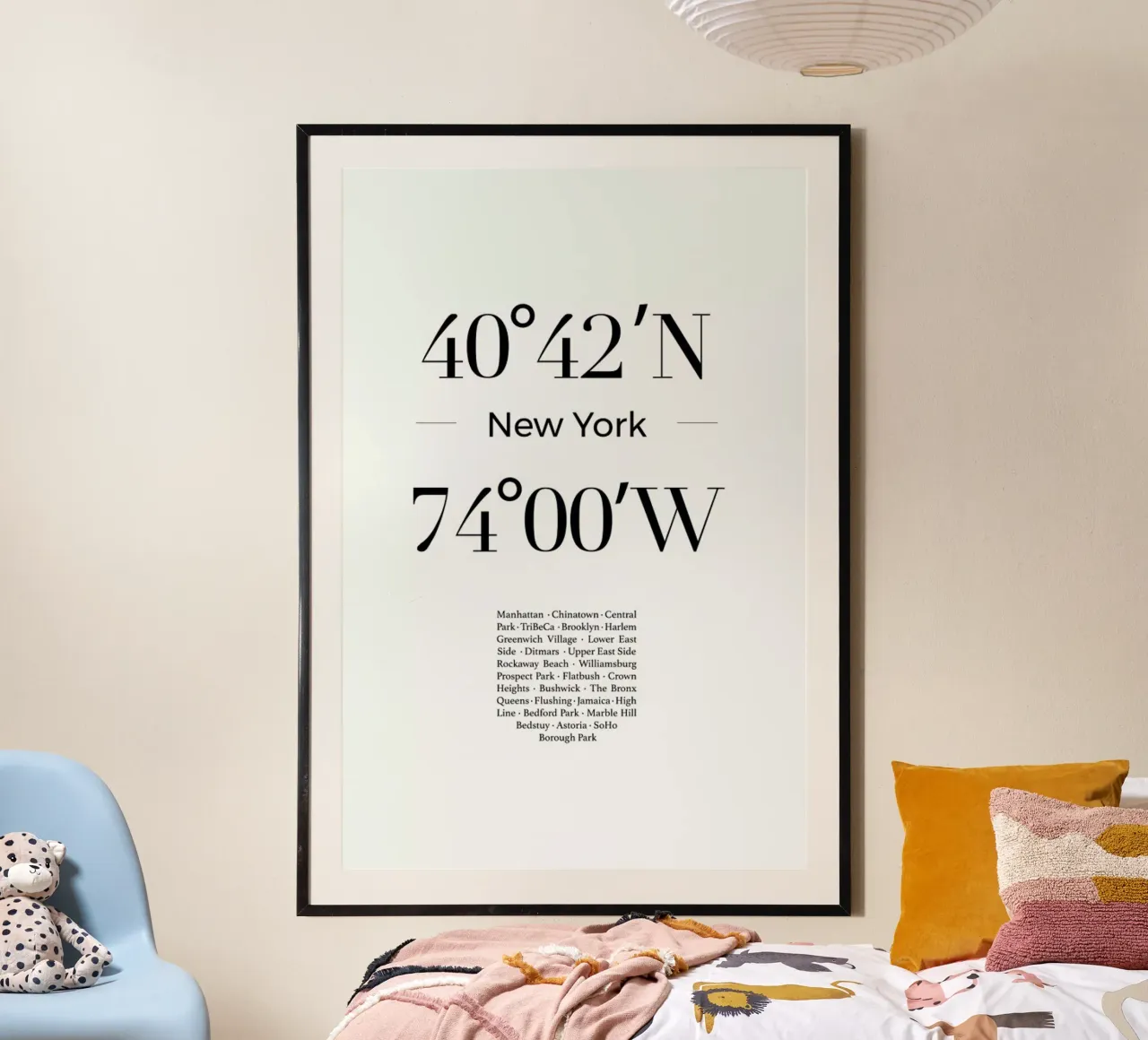 New York poster con telaio in legno da Studio One